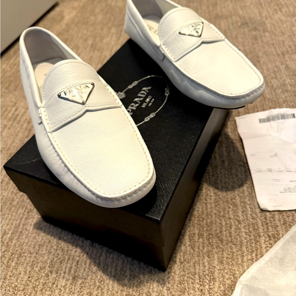 Prada Loafers Icy White Sz 12